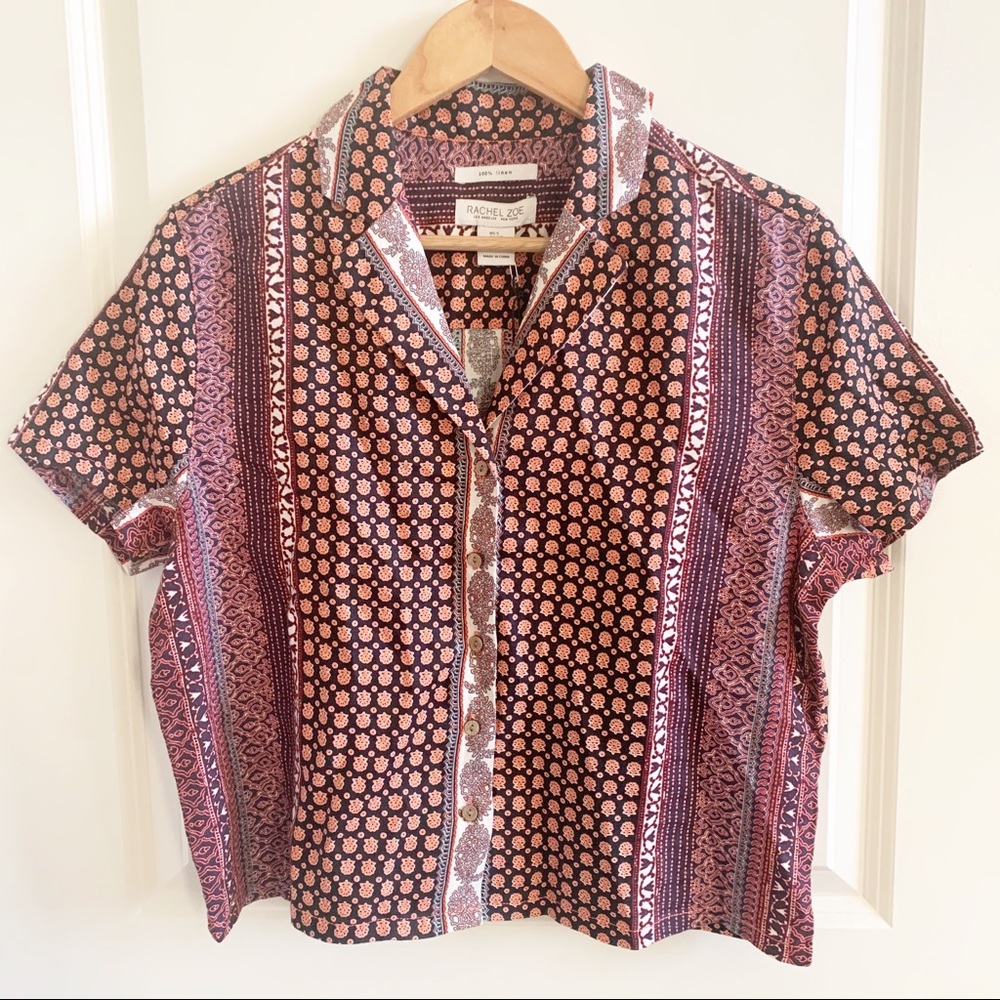 NWT Rachel Zoe Linen Shirt- Sz Small